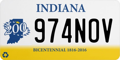 IN license plate 974NOV