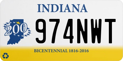 IN license plate 974NWT