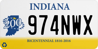 IN license plate 974NWX