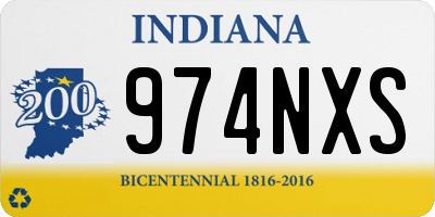 IN license plate 974NXS