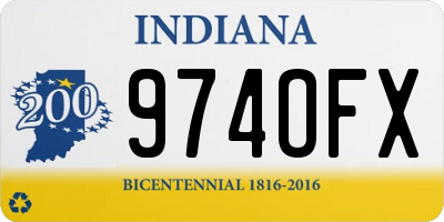 IN license plate 974OFX