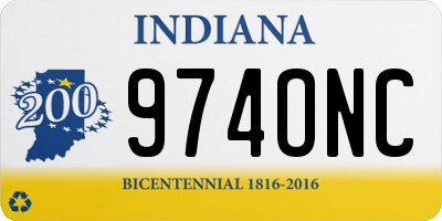 IN license plate 974ONC