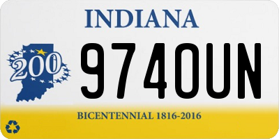 IN license plate 974OUN