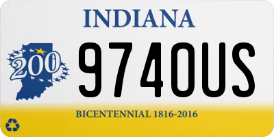 IN license plate 974OUS