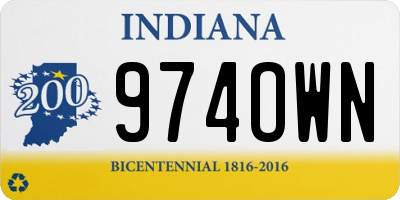 IN license plate 974OWN