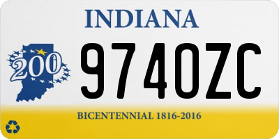 IN license plate 974OZC