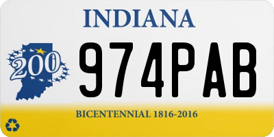IN license plate 974PAB