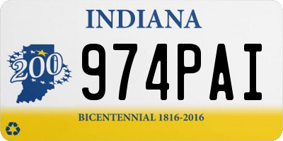 IN license plate 974PAI
