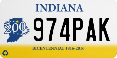 IN license plate 974PAK