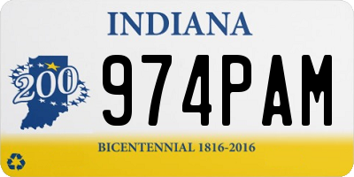 IN license plate 974PAM