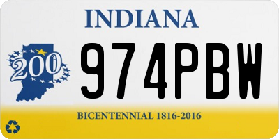 IN license plate 974PBW