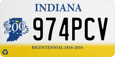 IN license plate 974PCV