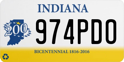 IN license plate 974PDO