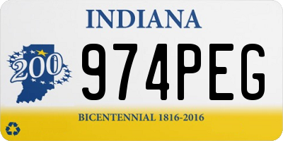 IN license plate 974PEG