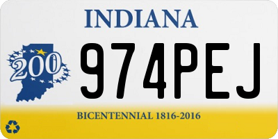 IN license plate 974PEJ
