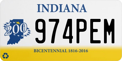 IN license plate 974PEM