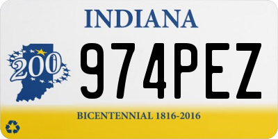 IN license plate 974PEZ