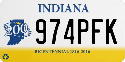 IN license plate 974PFK
