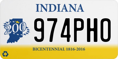 IN license plate 974PHO
