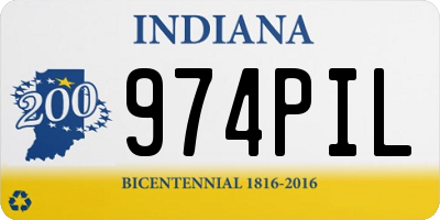 IN license plate 974PIL