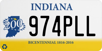 IN license plate 974PLL