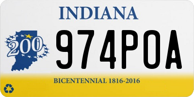 IN license plate 974POA