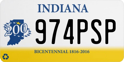 IN license plate 974PSP