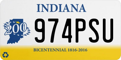 IN license plate 974PSU