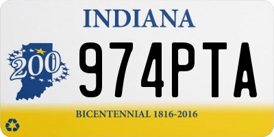 IN license plate 974PTA