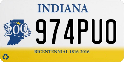 IN license plate 974PUO