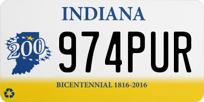 IN license plate 974PUR
