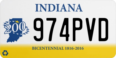 IN license plate 974PVD