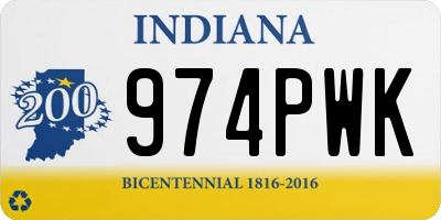 IN license plate 974PWK