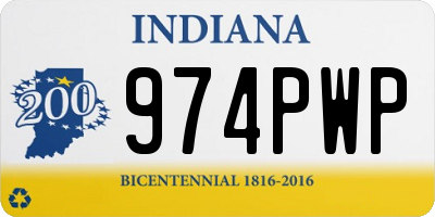IN license plate 974PWP
