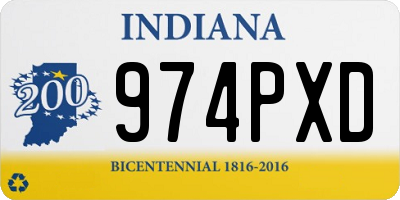 IN license plate 974PXD