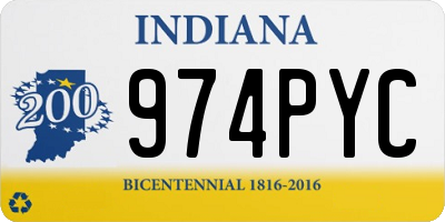 IN license plate 974PYC