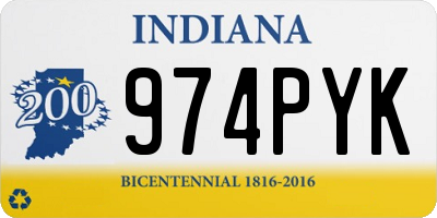 IN license plate 974PYK