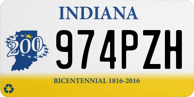 IN license plate 974PZH