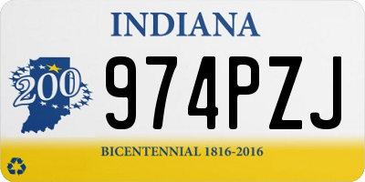 IN license plate 974PZJ