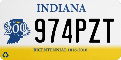 IN license plate 974PZT