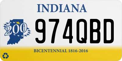 IN license plate 974QBD