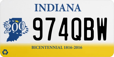 IN license plate 974QBW