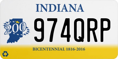 IN license plate 974QRP