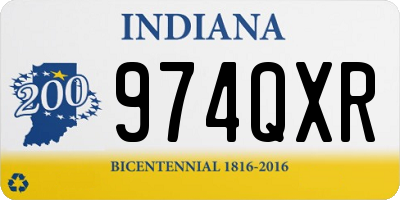 IN license plate 974QXR