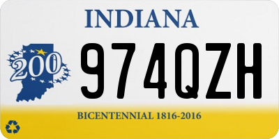 IN license plate 974QZH