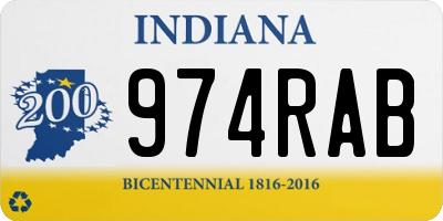 IN license plate 974RAB