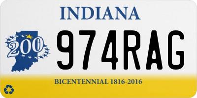 IN license plate 974RAG