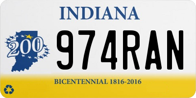 IN license plate 974RAN