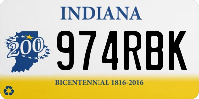 IN license plate 974RBK