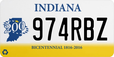 IN license plate 974RBZ